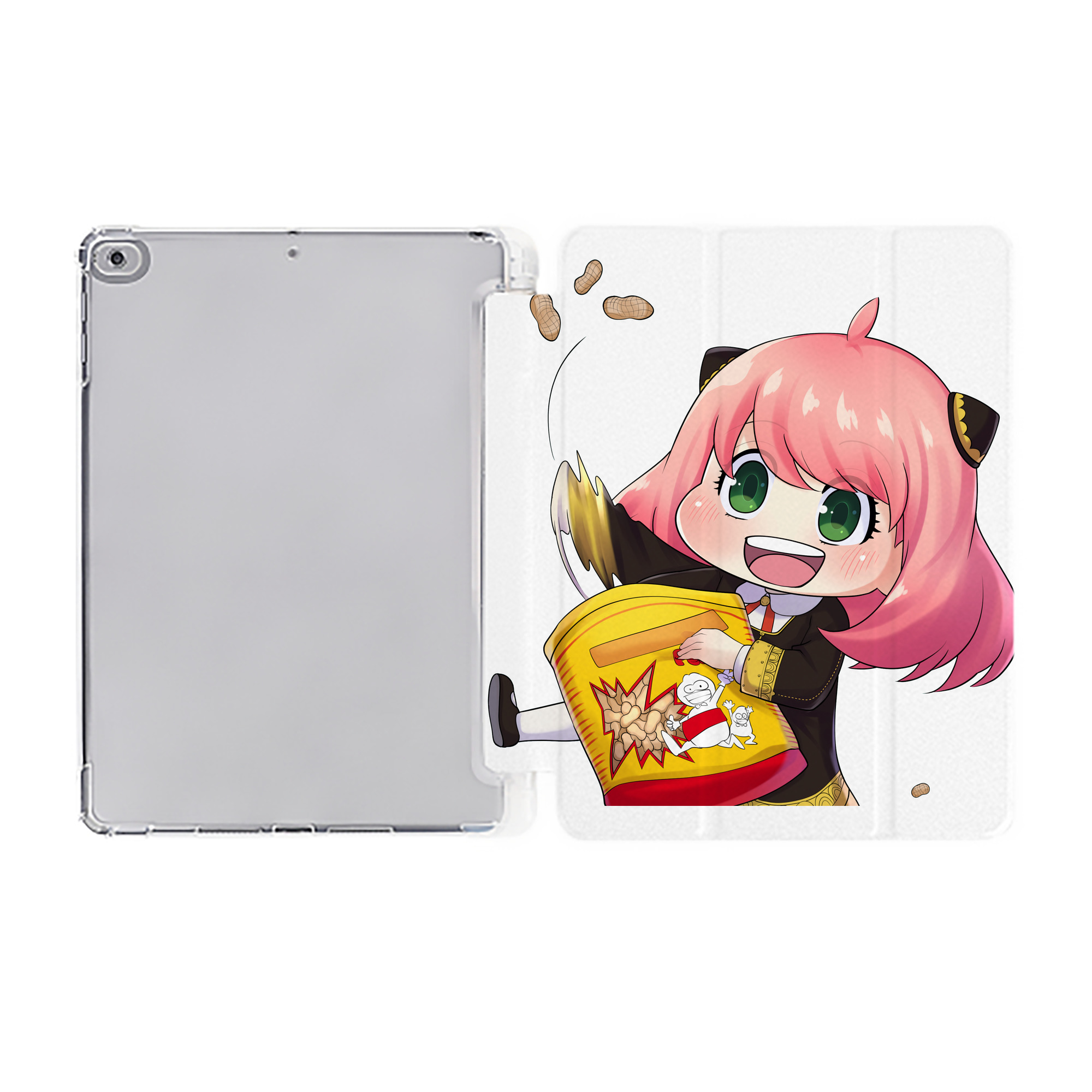 （画像用） SPY×FAMILY间谍家家酒 IPad ケース ペン収納付き 三つ折りスタンド PUレザー×シリコン 対応機種9.5/10.5/10.9インチ